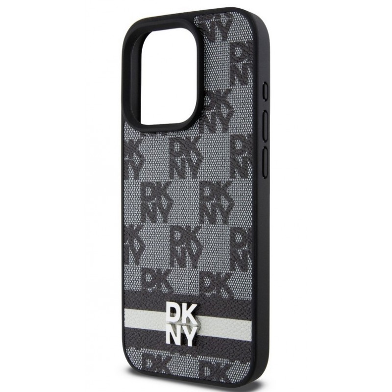 Θήκη DKNY PU Leather Checkered Pattern and Stripe Case for iPhone 13 Pro (6.1") Black