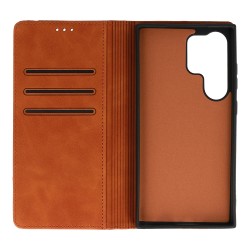 Θήκη Book Wonder Prime Samsung Galaxy S24 Ultra 5G S928 Brown