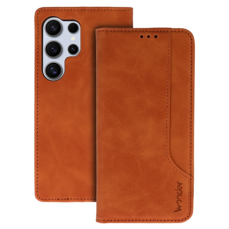 Θήκη Book Wonder Prime Samsung Galaxy S24 Ultra 5G S928 Brown