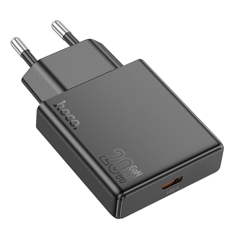 Φορτιστής Ταξιδιού Hoco N37 Delgado USB-C Black Φορτιστής Ταξιδιού Hoco N37 Delgado USB-C Black