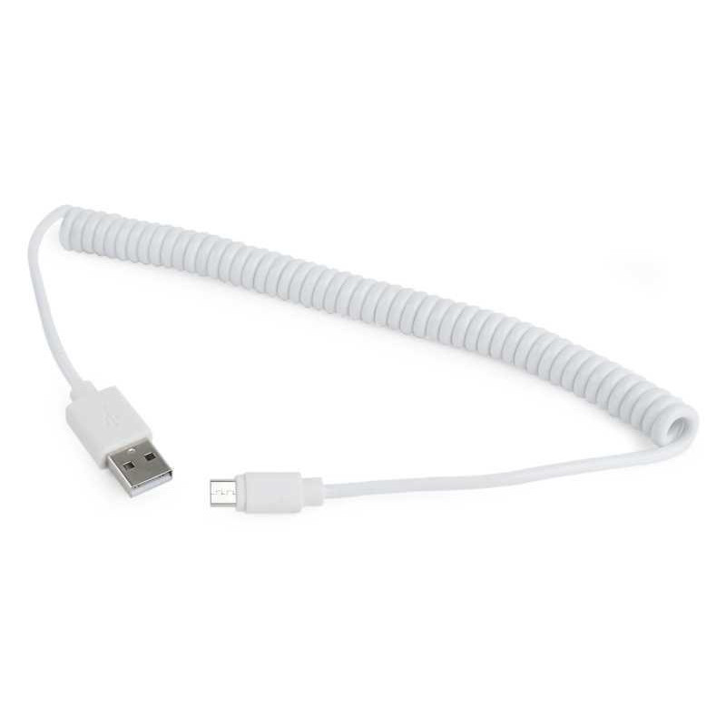 Καλώδιο Cablexpert USB to MicroUSB Charging Cable Spiral White 1.8m