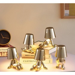 Επιτραπέζιο Φωτιστικό Table Lamp Bedside LED 3D Gold Man Art Deco Gold