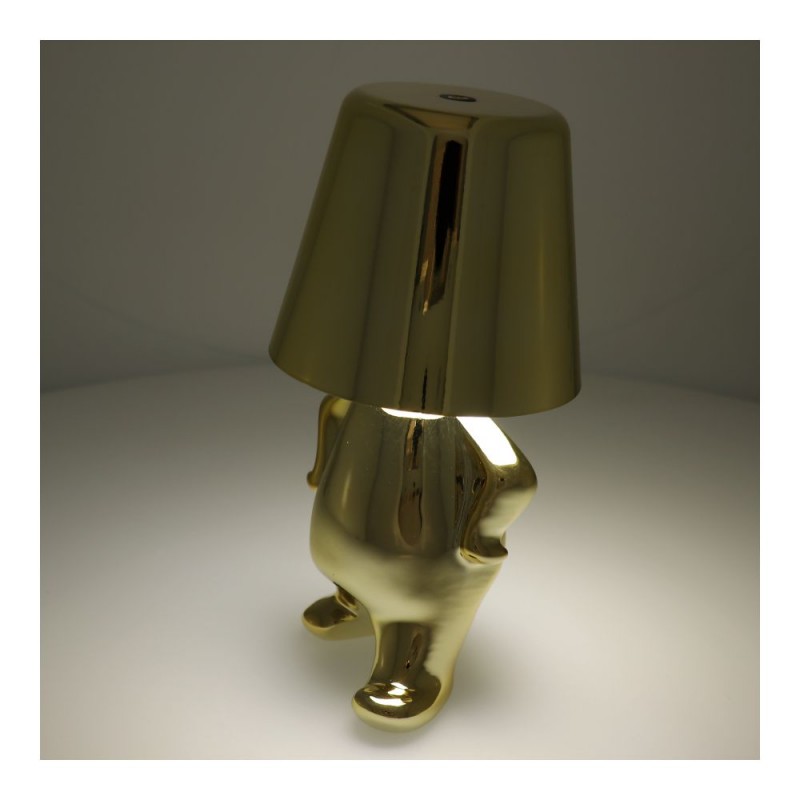 Επιτραπέζιο Φωτιστικό Table Lamp Bedside LED 3D Gold Man Art Deco Gold
