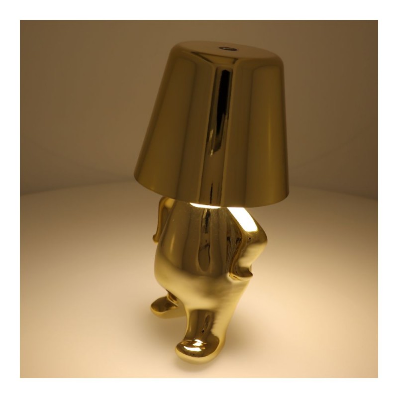 Επιτραπέζιο Φωτιστικό Table Lamp Bedside LED 3D Gold Man Art Deco Gold