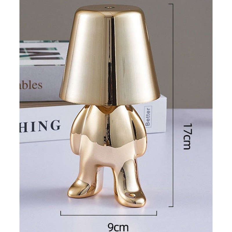 Επιτραπέζιο Φωτιστικό Table Lamp Bedside LED 3D Gold Man Art Deco Gold