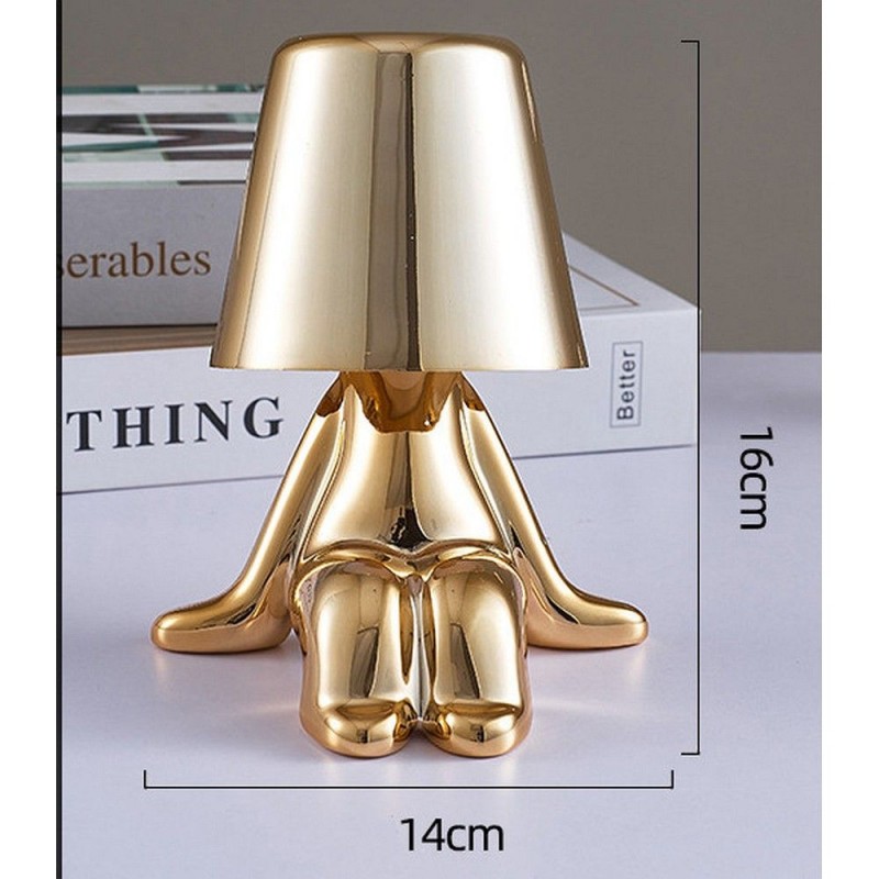 Επιτραπέζιο Φωτιστικό Table Lamp Bedside LED 3D Gold Man Art Deco Gold Επιτραπέζιο Φωτιστικό Table Lamp Bedside LED 3D Gold Man Art Deco Gold