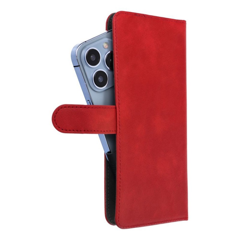 Θήκη Book Universal Common size S for IPHONE 12 / 13 / SAMSUNG S6 / A5 2016 / XCOVER 4 / S22 / HUAWEI P8 2017 Red
