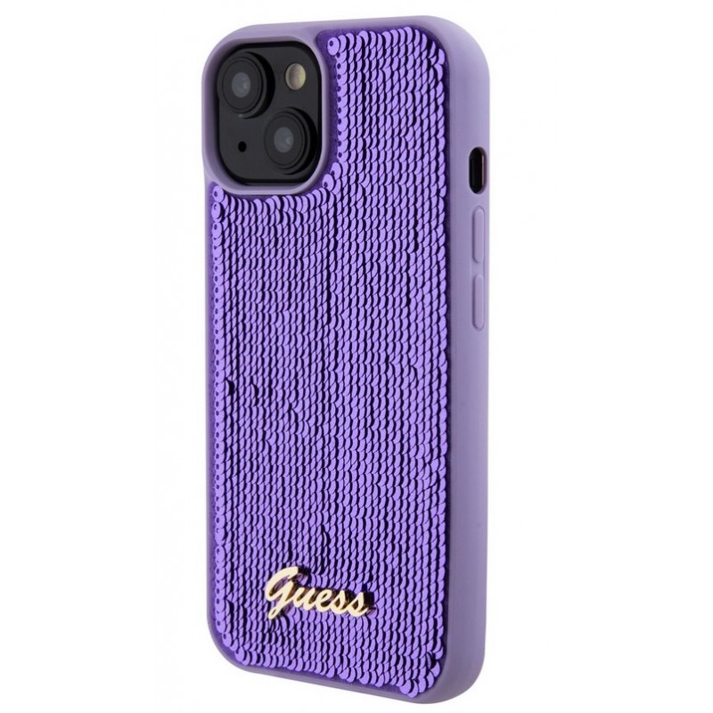Θήκη Guess Sequin Script Logo Case Apple iPhone 15 Plus (6.7") Purple