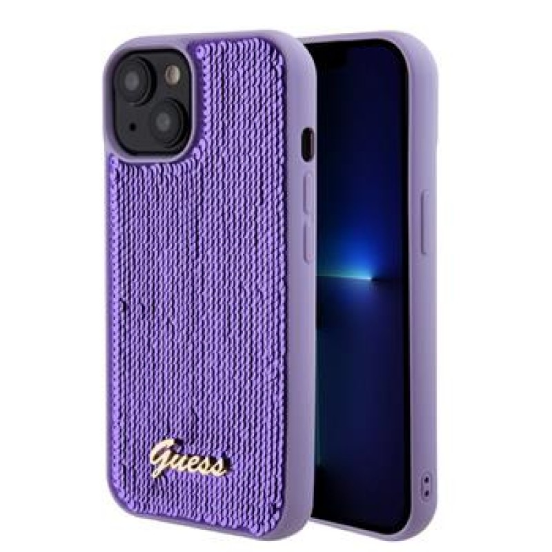 Θήκη Guess Sequin Script Logo Case Apple iPhone 15 Plus (6.7") Purple