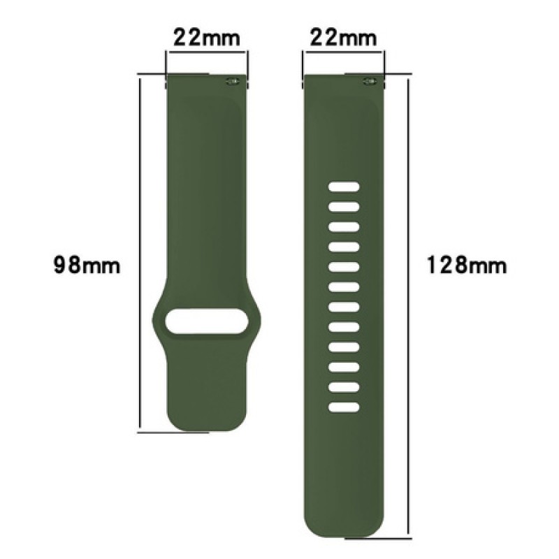 Ανταλλακτικό λουράκι QuickFit Sportband για Samsung Galaxy Watch3(45mm)/Watch(46mm)/Xiaomi Haylou LS05/Amazfit GTR(47mm)/2e(46mm)/Stratos 2/3/Mi Watch(46mm)/Huawei GT/Active/GT 2/Pro/Honor GS Pro/Magic/2(46mm) Army Green (22mm)