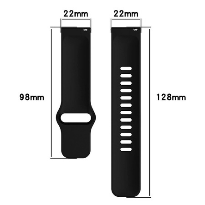Ανταλλακτικό λουράκι QuickFit Sportband για Samsung Galaxy Watch3(45mm)/Watch(46mm)/Xiaomi Haylou LS05/Amazfit GTR(47mm)/2e(46mm)/Stratos 2/3/Mi Watch(46mm)/Huawei GT/Active/GT 2/Pro/Honor GS Pro/Magic/2(46mm) Black (22mm)