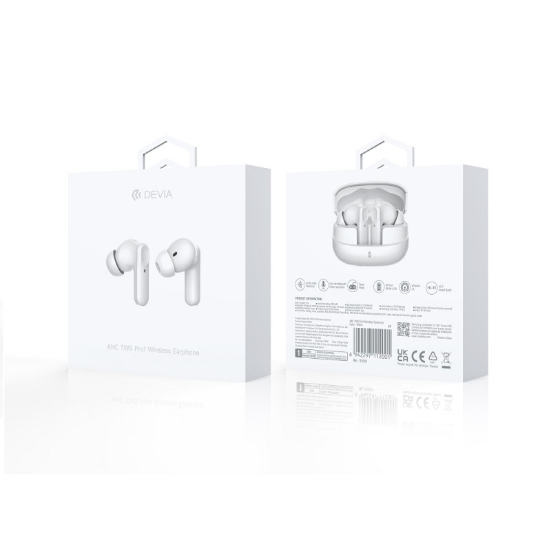 Ακουστικά Bluetooth Devia TWS Pro 1 with ANC Wireless Earphones White