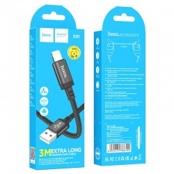 Καλώδιο Data Hoco Charging Cable USB to Lightning  X91 3m Black