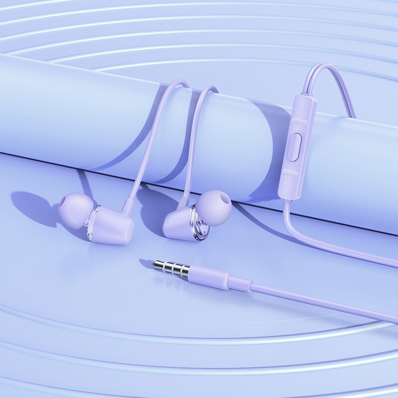Ακουστικά Handsfree Earphones Hoco M107 In-ear Jack 3.5mm Purple