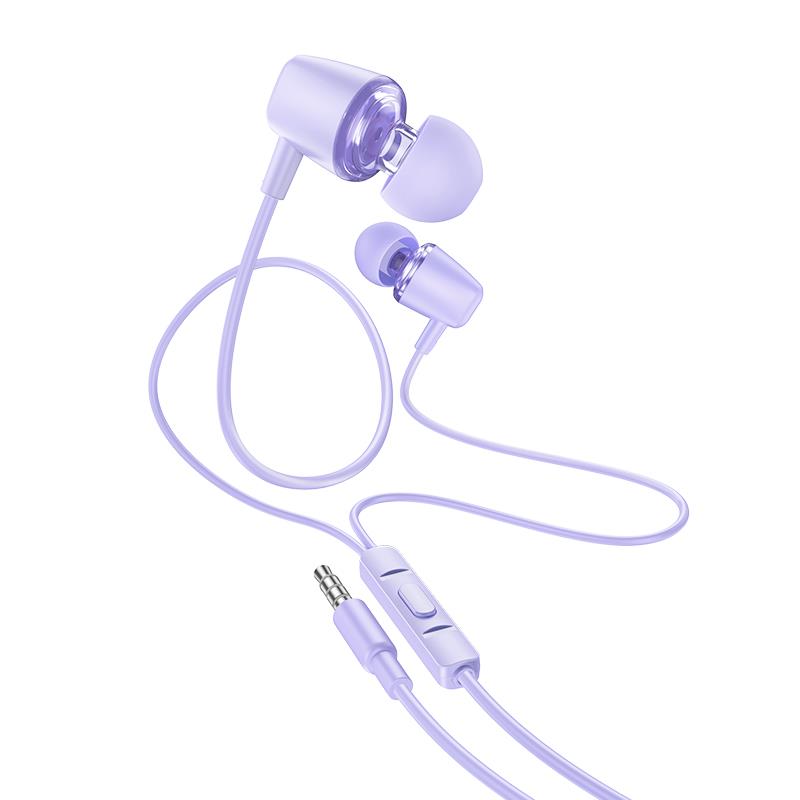 Ακουστικά Handsfree Earphones Hoco M107 In-ear Jack 3.5mm Purple