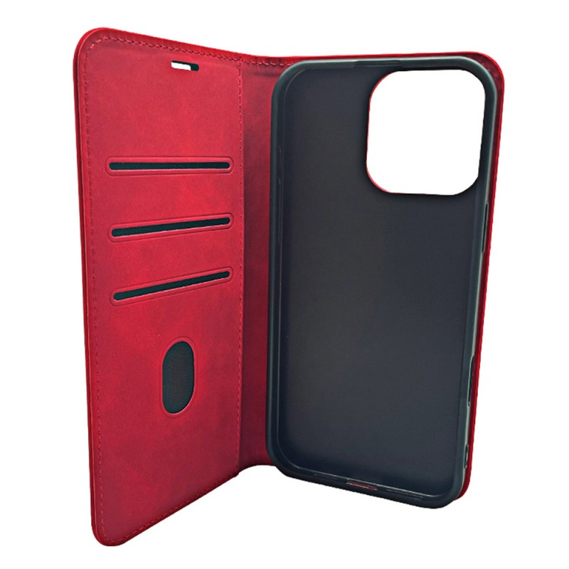 Θήκη Book Smart Suede Apple iPhone 16 Plus (6.7") Red