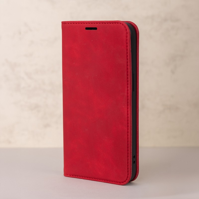 Θήκη Book Smart Suede Apple iPhone 16 Plus (6.7") Red