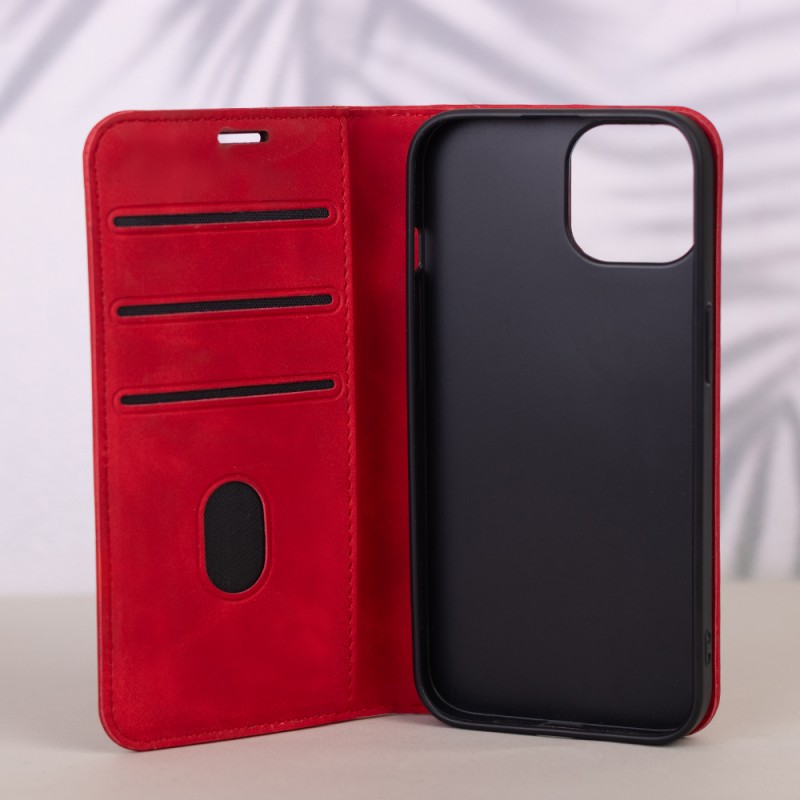 Θήκη Book Smart Suede Apple iPhone 16 Plus (6.7") Red