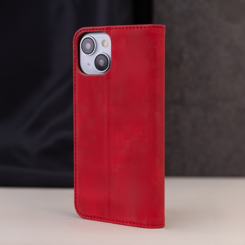 Θήκη Book Smart Suede Apple iPhone 16 Plus (6.7") Red
