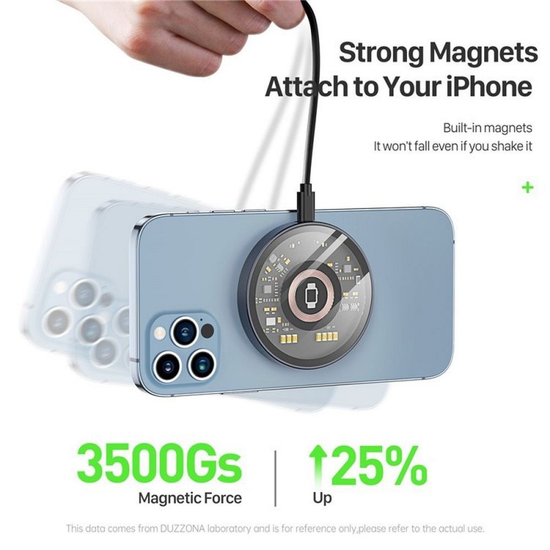 Ασύρματος Φορτιστής Duzzona W13 Magnetic Wireless Charger 15W Black Ασύρματος Φορτιστής Duzzona W13 Magnetic Wireless Charger 15W Black