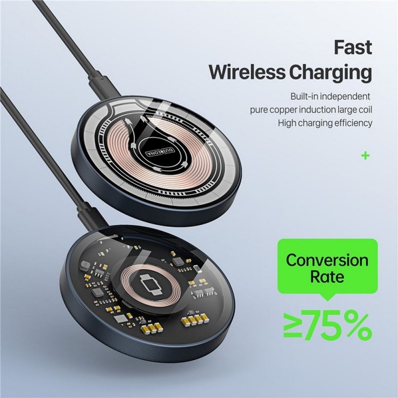 Ασύρματος Φορτιστής Duzzona W13 Magnetic Wireless Charger 15W Black Ασύρματος Φορτιστής Duzzona W13 Magnetic Wireless Charger 15W Black