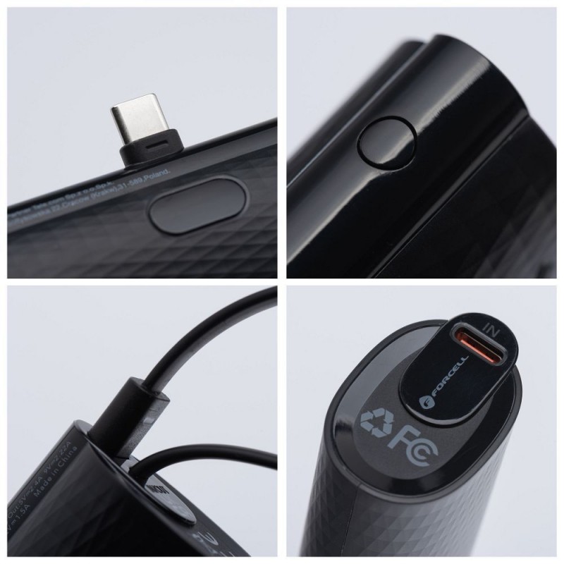Εξωτερική Μπαταρία FORCELL F-ENERGY Power Plug F5K3 Powerbank Type C 5000mAh 20W Black Εξωτερική Μπαταρία FORCELL F-ENERGY Power Plug F5K3 Powerbank Type C 5000mAh 20W Black