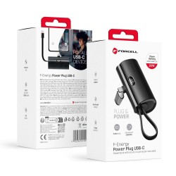 Εξωτερική Μπαταρία FORCELL F-ENERGY Power Plug F5K3 Powerbank Type C 5000mAh 20W Black Εξωτερική Μπαταρία FORCELL F-ENERGY Power Plug F5K3 Powerbank Type C 5000mAh 20W Black