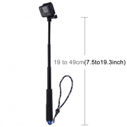 Selfie Stick Puluz for Sports Cameras Black