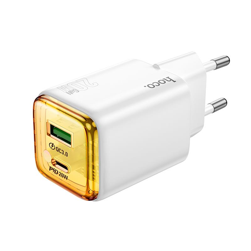 Φορτιστής Ταξιδιού Hoco N52 Moonspoon USB-C & USB White