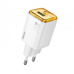 Φορτιστής Ταξιδιού Hoco N52 Moonspoon USB-C & USB White