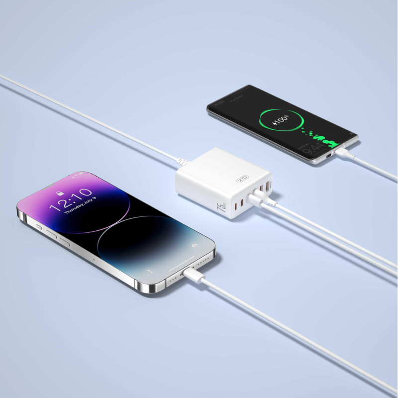 Φορτιστής Desktop XO L133 75W GAN 3xUSB-A & 3xType-C