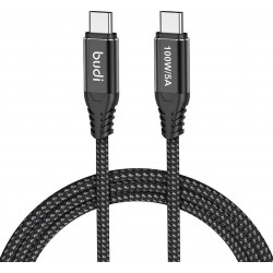 Καλώδιο Budi Type-C to Type-C 100W 3m Black Καλώδιο Budi Type-C to Type-C 100W 3m Black