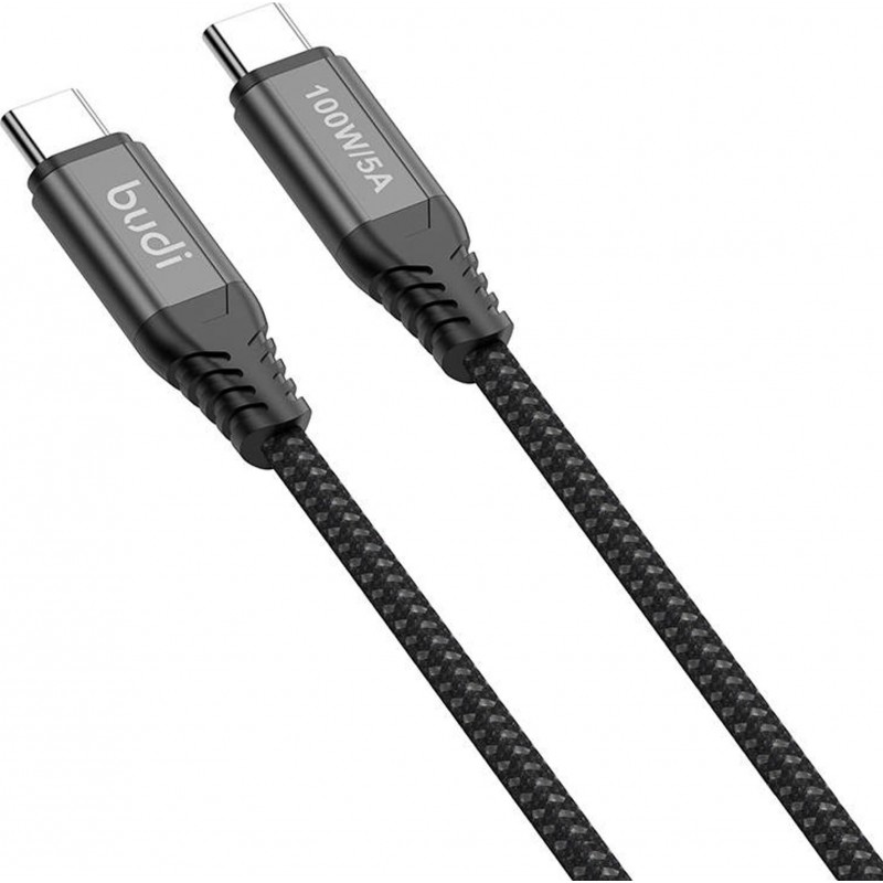 Καλώδιο Budi Type-C to Type-C 100W 3m Black Καλώδιο Budi Type-C to Type-C 100W 3m Black