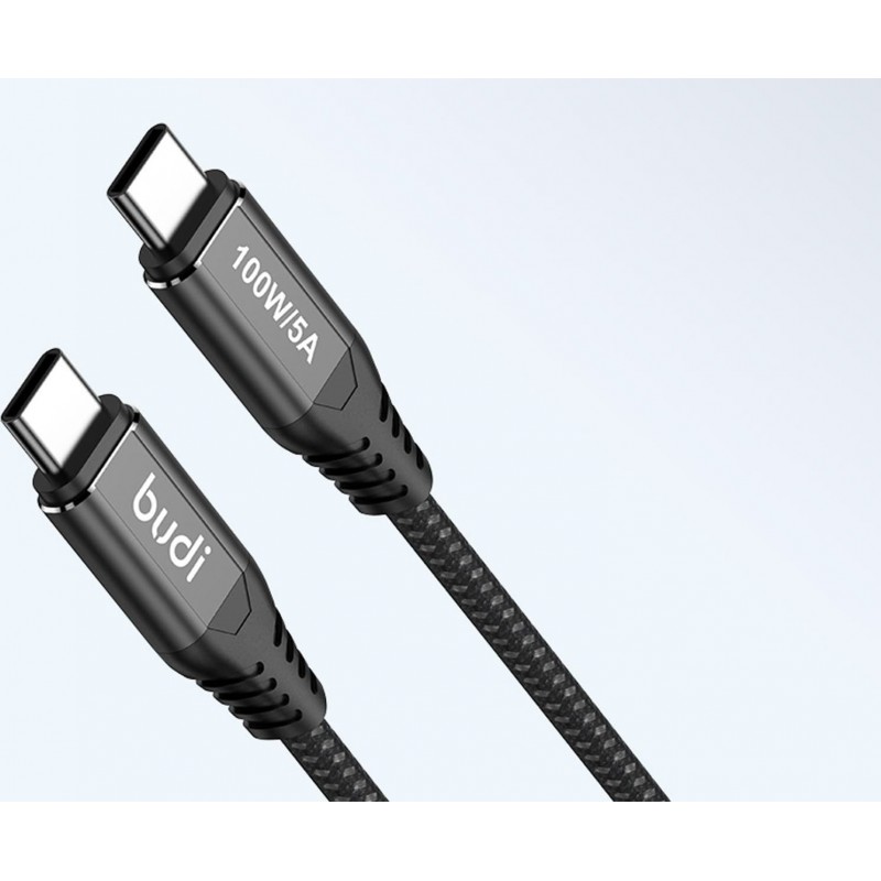 Καλώδιο Budi Type-C to Type-C 100W 3m Black Καλώδιο Budi Type-C to Type-C 100W 3m Black