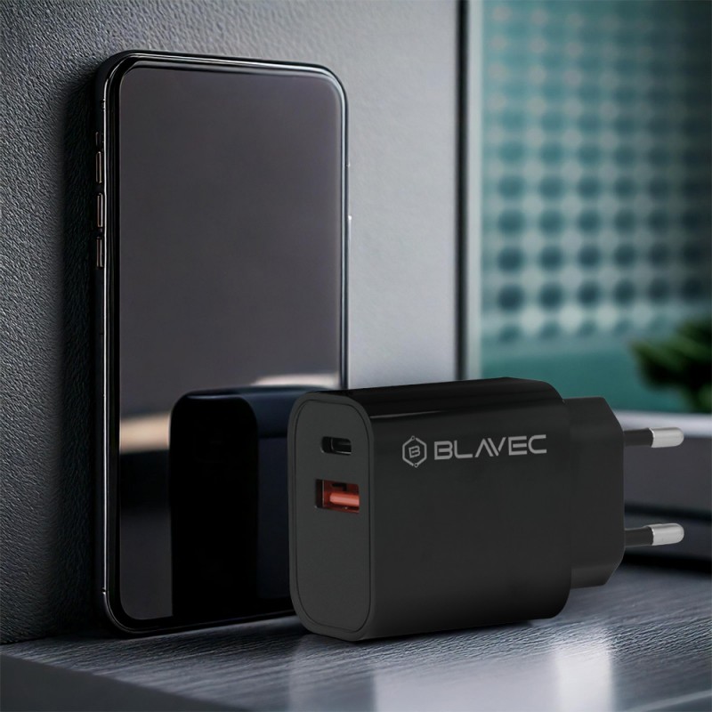 Φορτιστής BLavec Wall Charger BC2 Type-C & USB 20W Black
