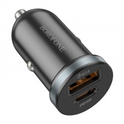 Φορτιστής Αυτοκινήτου Borofone Car Charger BZ22 Scenery 1xUSB 1xType-C 30W Black