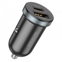Φορτιστής Αυτοκινήτου Borofone Car Charger BZ22 Scenery 1xUSB 1xType-C 30W Black