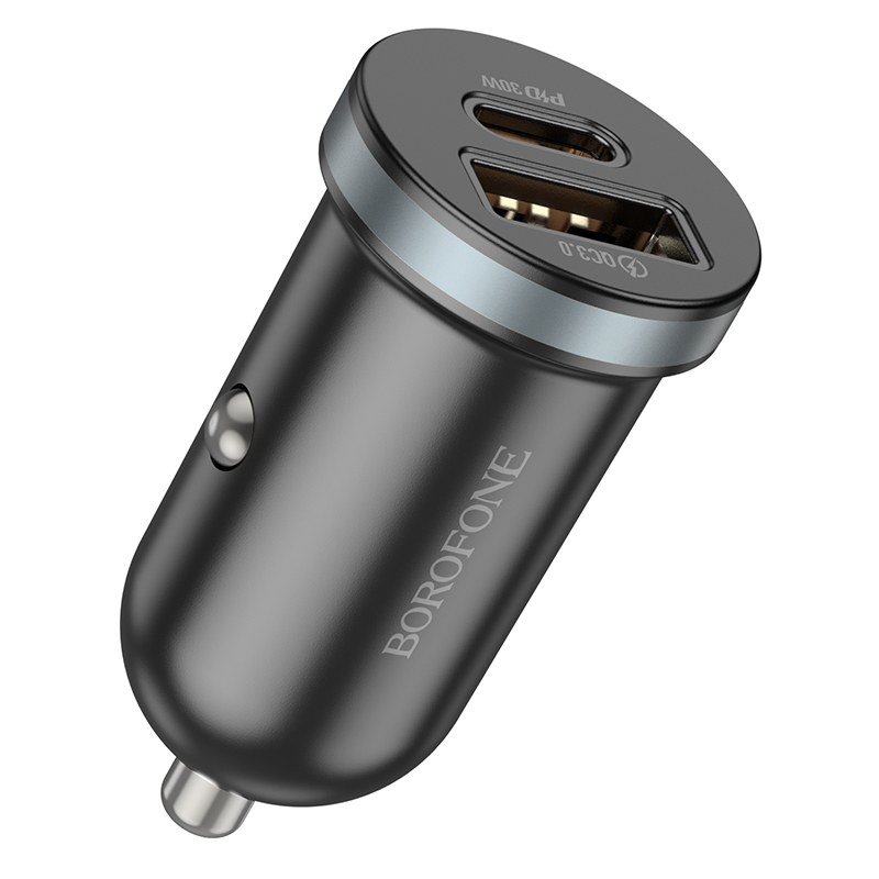 Φορτιστής Αυτοκινήτου Borofone Car Charger BZ22 Scenery 1xUSB 1xType-C 30W Black