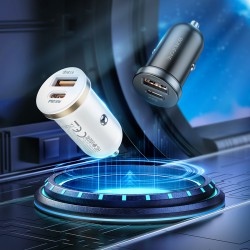 Φορτιστής Αυτοκινήτου Borofone Car Charger BZ22 Scenery 1xUSB 1xType-C 30W Black