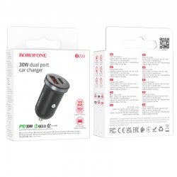Φορτιστής Αυτοκινήτου Borofone Car Charger BZ22 Scenery 1xUSB 1xType-C 30W Black