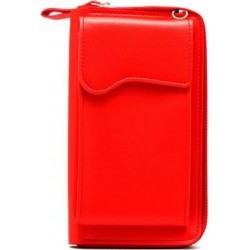 Τσάντα Crossbody Leather Wallet Universal Phone Bag Red