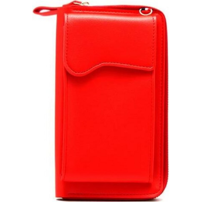 Τσάντα Crossbody Leather Wallet Universal Phone Bag Red