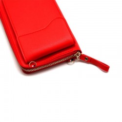 Τσάντα Crossbody Leather Wallet Universal Phone Bag Red