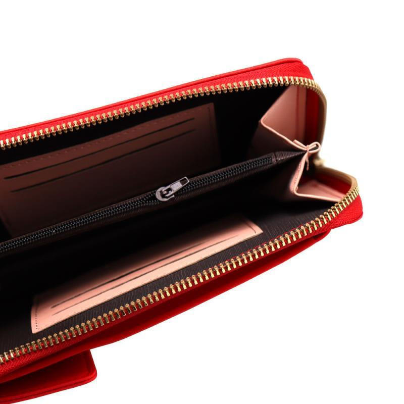 Τσάντα Crossbody Leather Wallet Universal Phone Bag Red