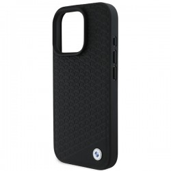 Θήκη BMW Sign Leather Diamond Metal Logo Magsafe Case for iPhone 16 Pro Max (6.7") Black