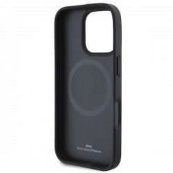 Θήκη BMW Sign Leather Diamond Metal Logo Magsafe Case for iPhone 16 Pro Max (6.7") Black