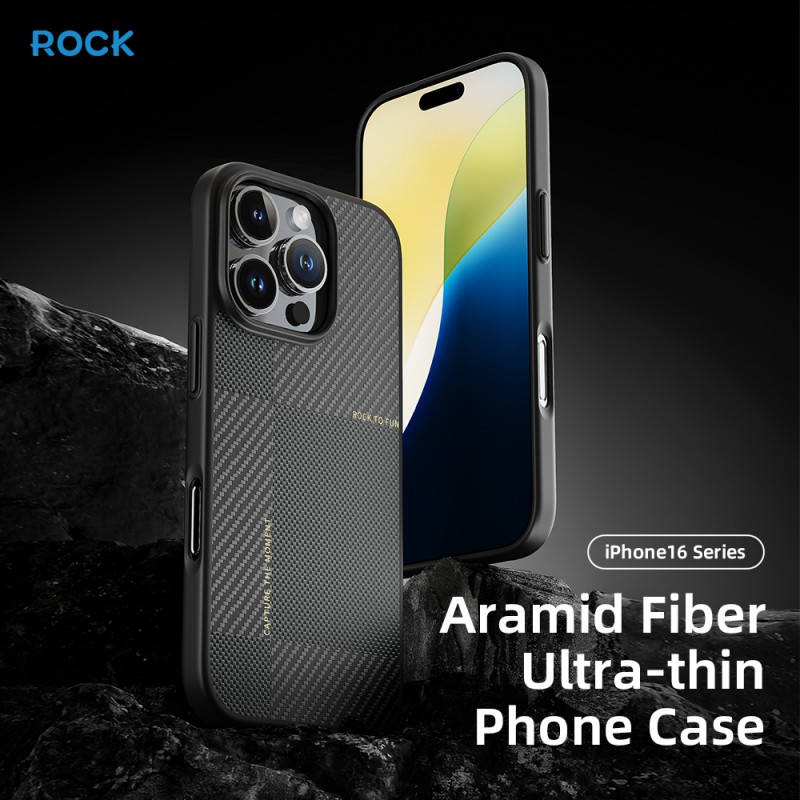 Θήκη Rock Ultra Thin Aramid Fiber Kevlar 600D Case Apple iPhone 16 Pro Max (6.7") Black