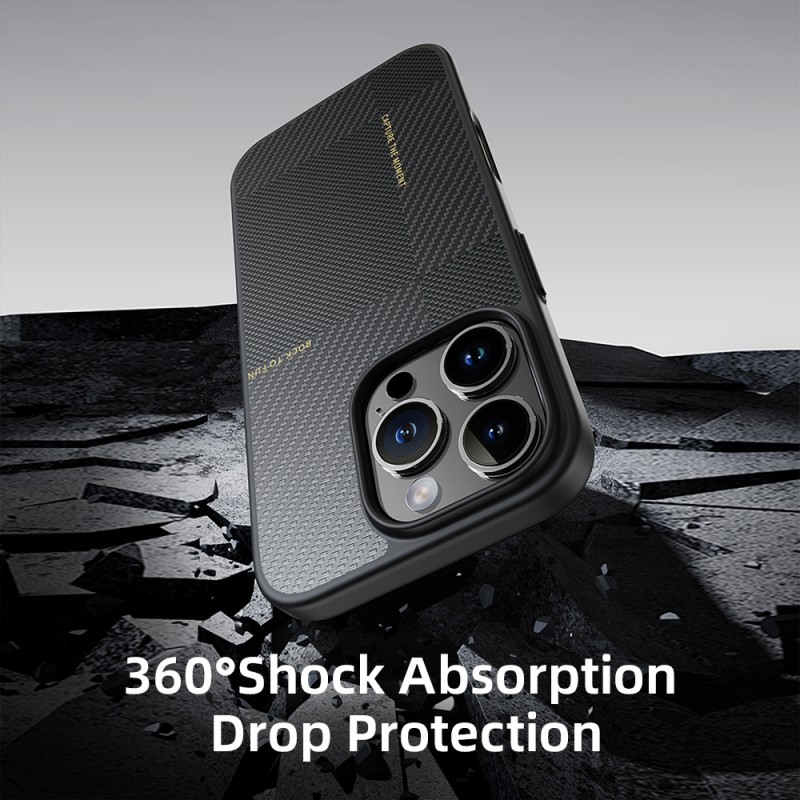 Θήκη Rock Ultra Thin Aramid Fiber Kevlar 600D Case Apple iPhone 16 Pro Max (6.7") Black