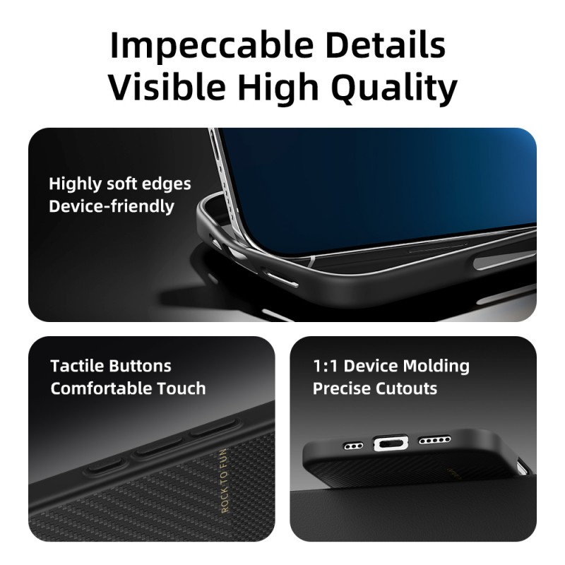 Θήκη Rock Ultra Thin Aramid Fiber Kevlar 600D Case Apple iPhone 16 Pro Max (6.7") Black