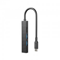 Αντάπτορας XO Hub 014B Plastic Portable 4in1 Docking Station Type-C Black